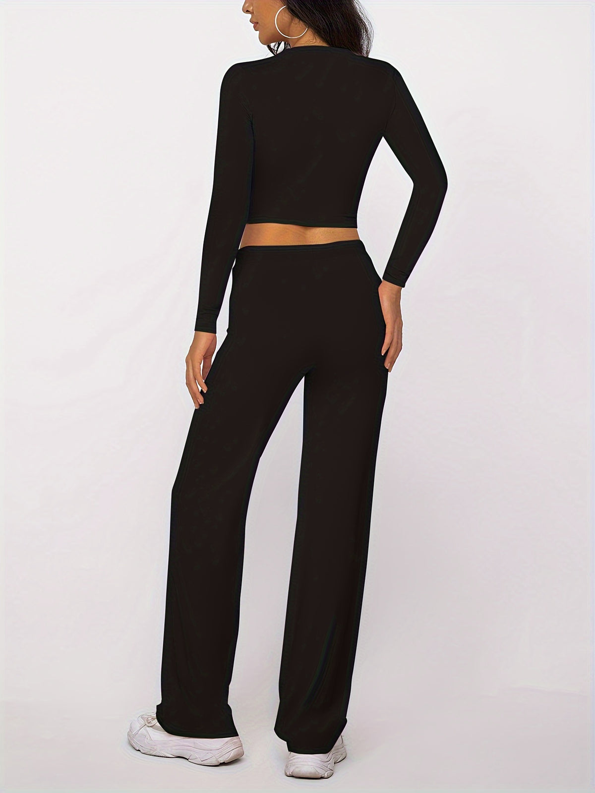 Montarello Women's Loungewear Set Ribbed Long Sleeve Drawstring Two Piece