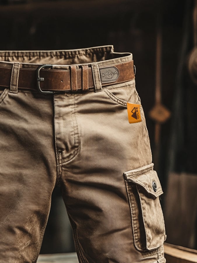 Montarello Men's Vintage Cargo Shorts