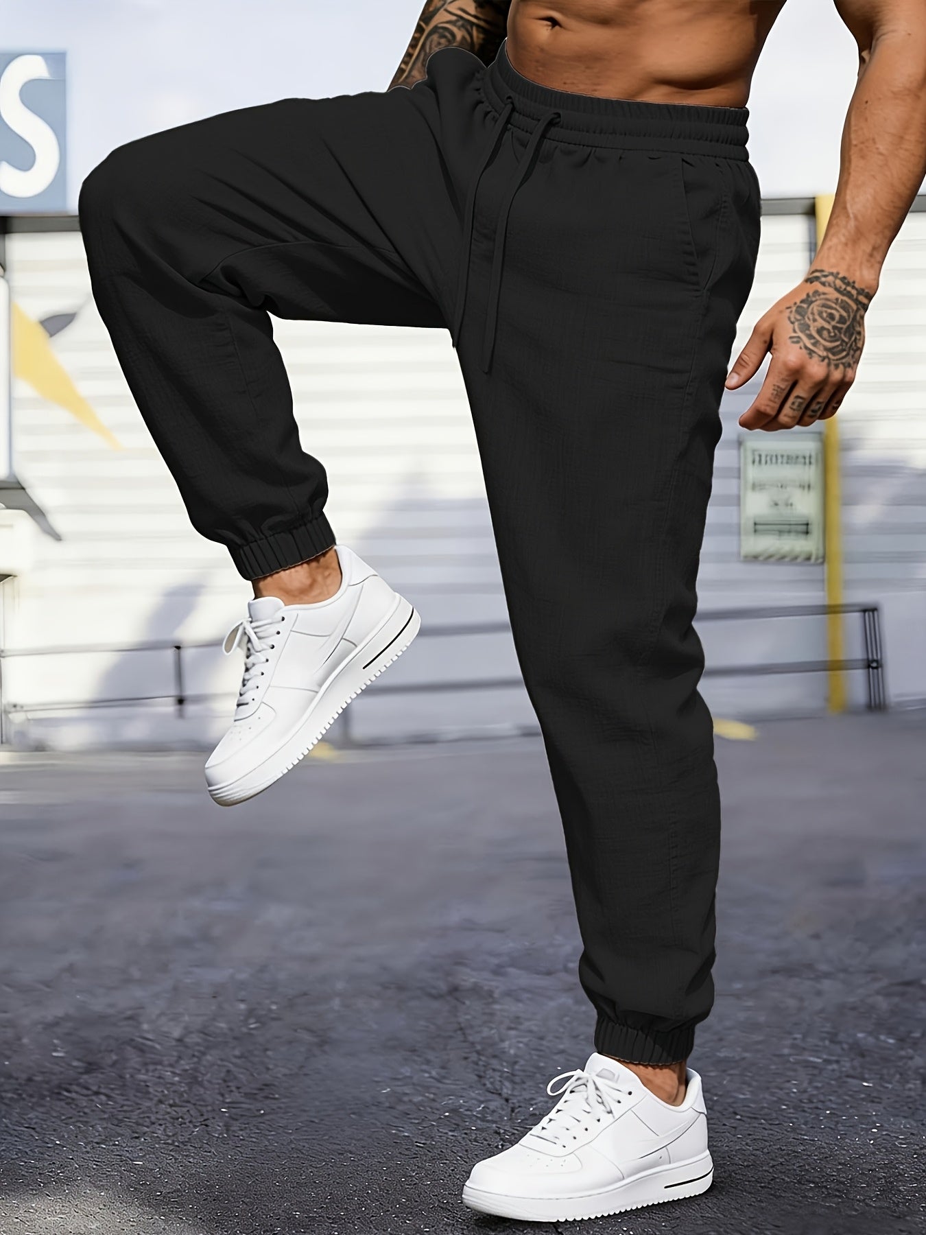 Montarello Linen-Look Men's Jogger Trousers