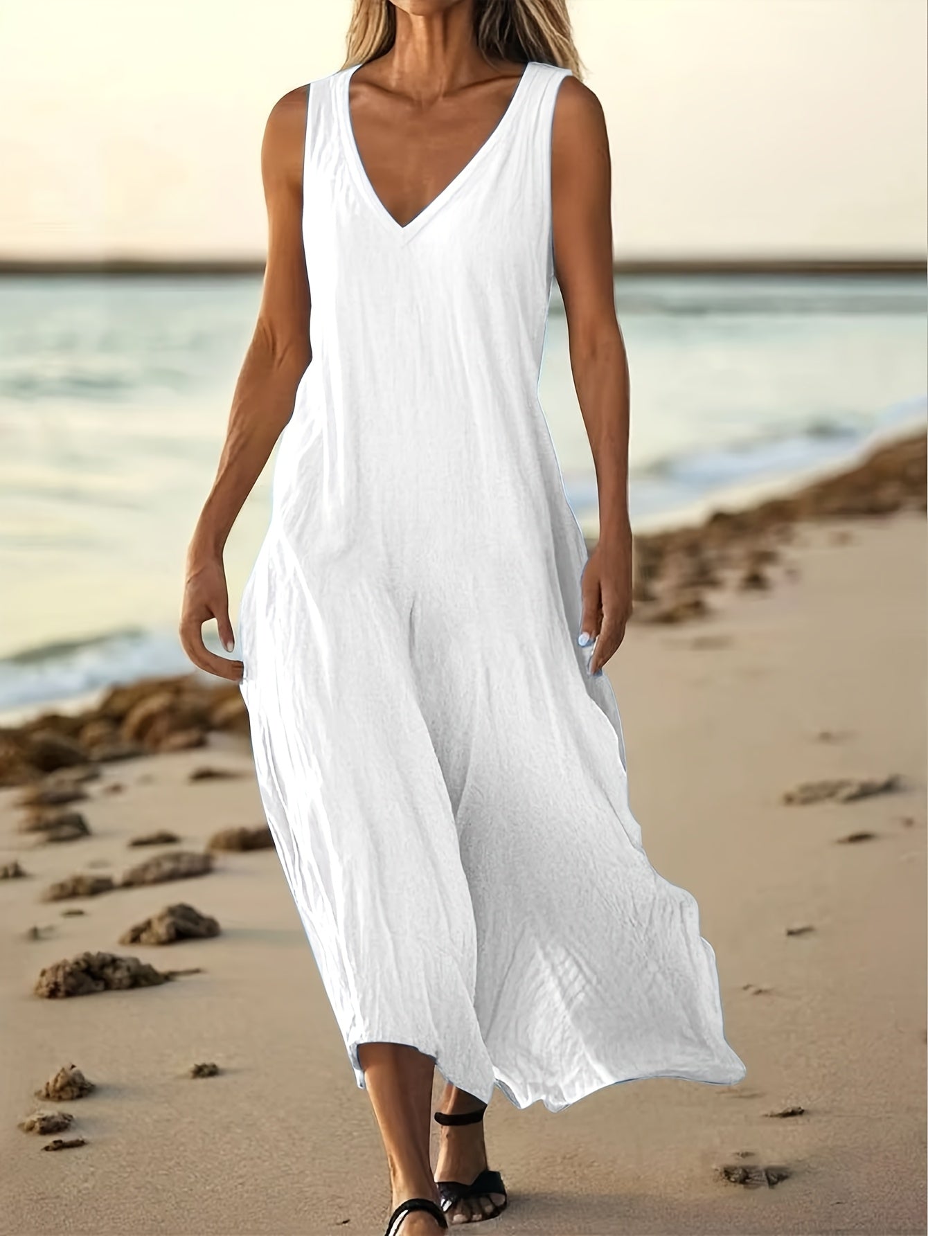 Montarello V-Neck Sleeveless Maxi Dress Women's