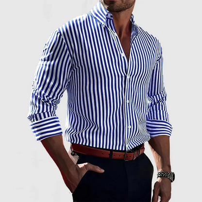Montarello Striped Men's Long Sleeve Slim Fit Shirt