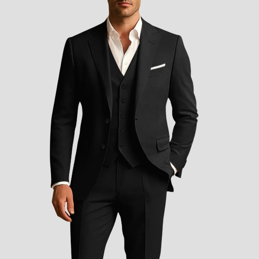 Montarello Men's Wedding 3-Piece Slim Fit Suit – Blazer, Waistcoat & Trousers