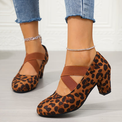 Montarello Cross Strap Women's Block Heel Pumps