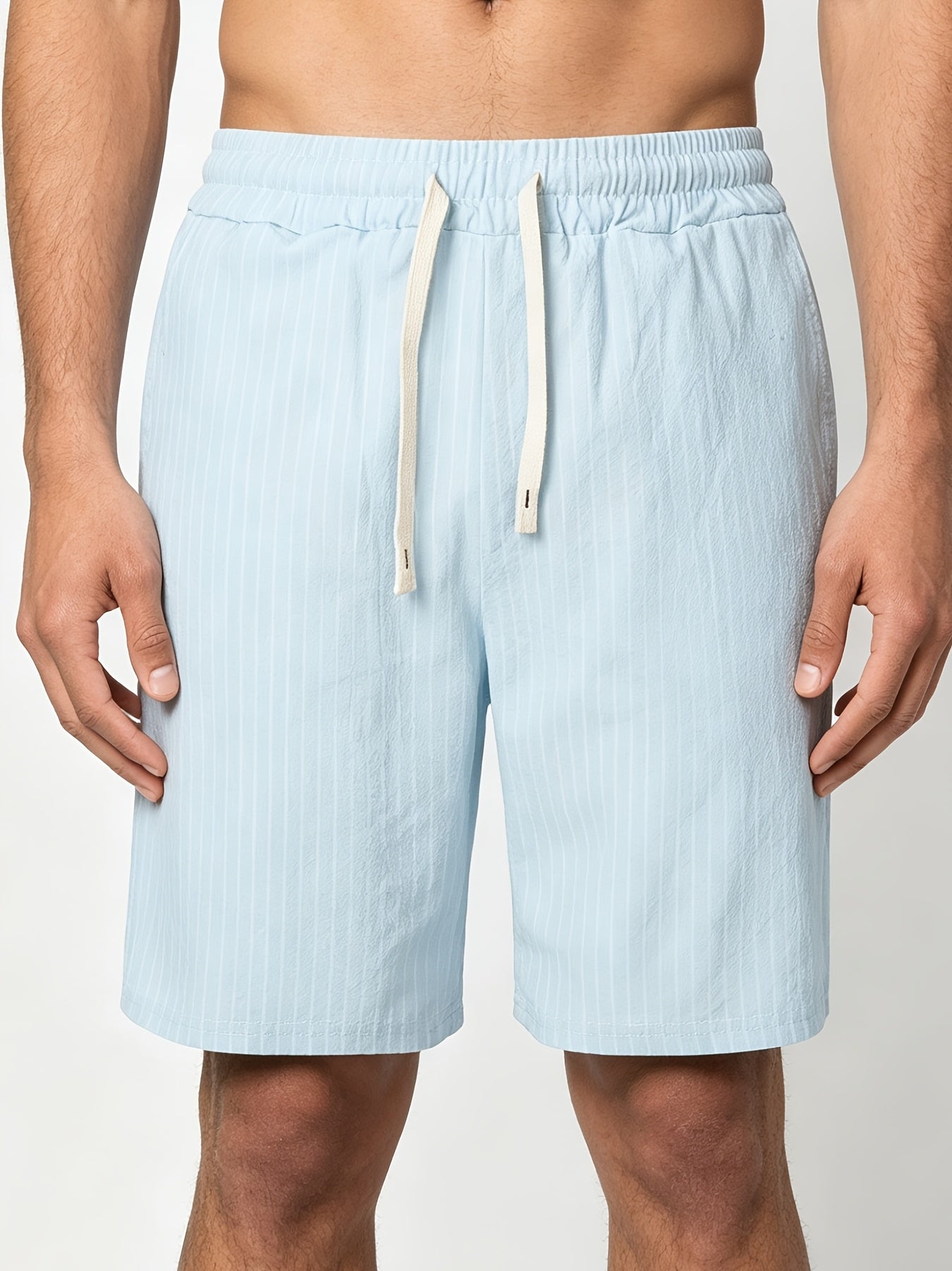 Montarello Striped Men's Linen-Look Shorts