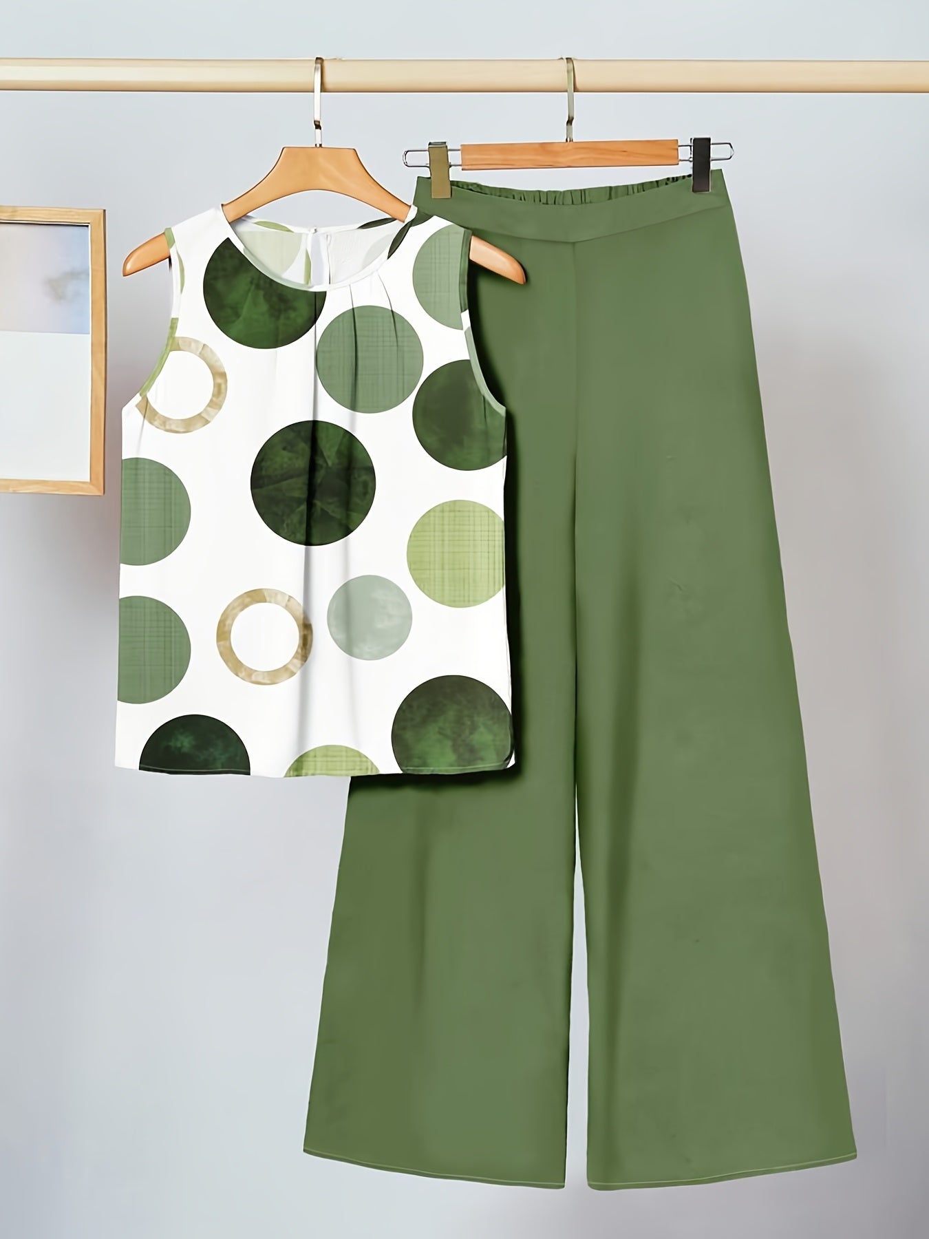 Montarello Women's Polka Dot Sleeveless Top and Trousers Co-Ord Set