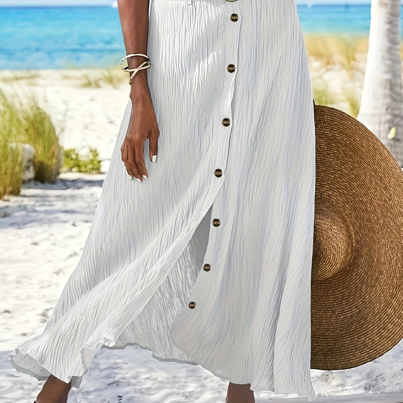 Montarello Button Front A-Line Maxi Skirt Women's