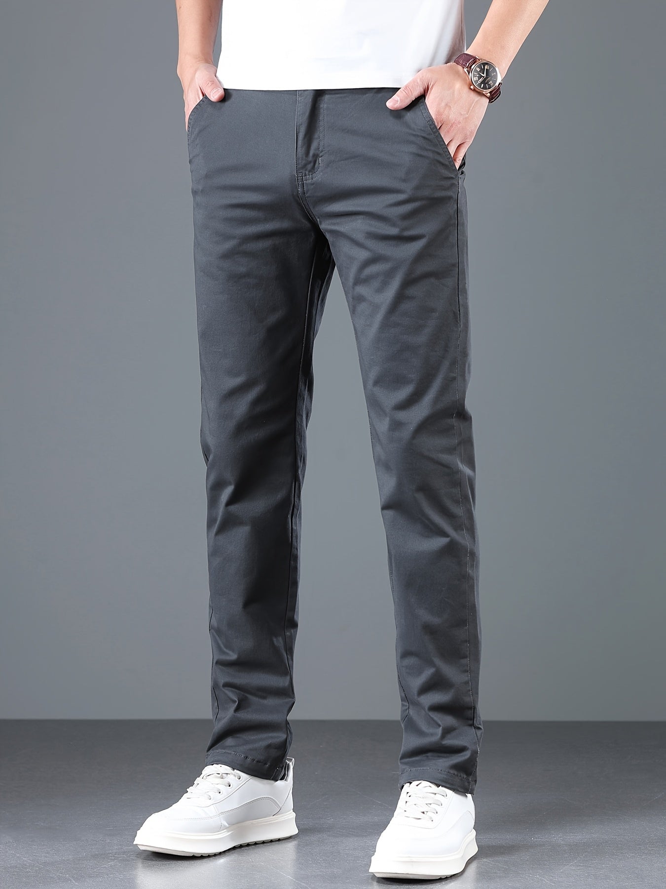Montarello Men's Slim Fit Work Trousers with Straight Leg