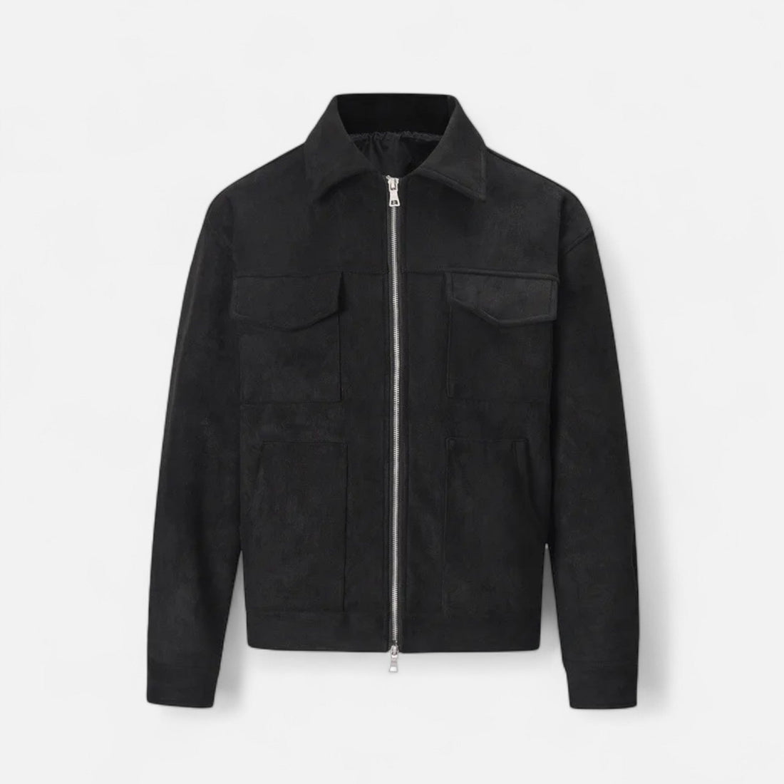 Montarello Men's Suede-Look Jacket with Relaxed Fit