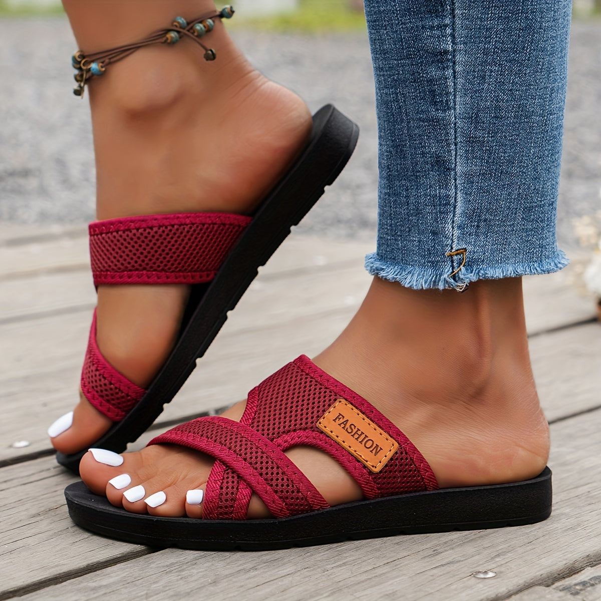 Montarello Women's Sporty Breathable Mesh Slide Sandals