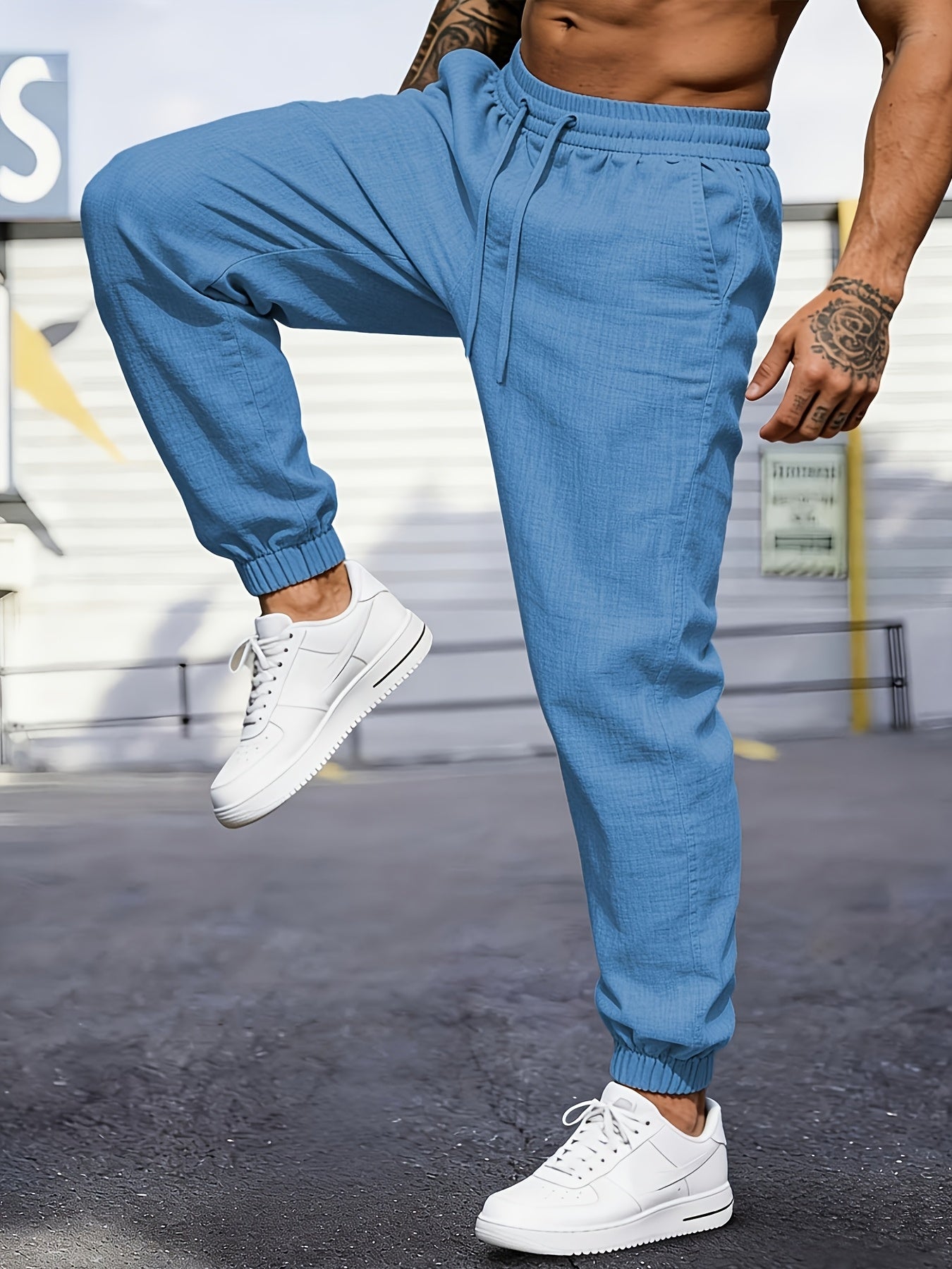 Montarello Linen-Look Men's Jogger Trousers