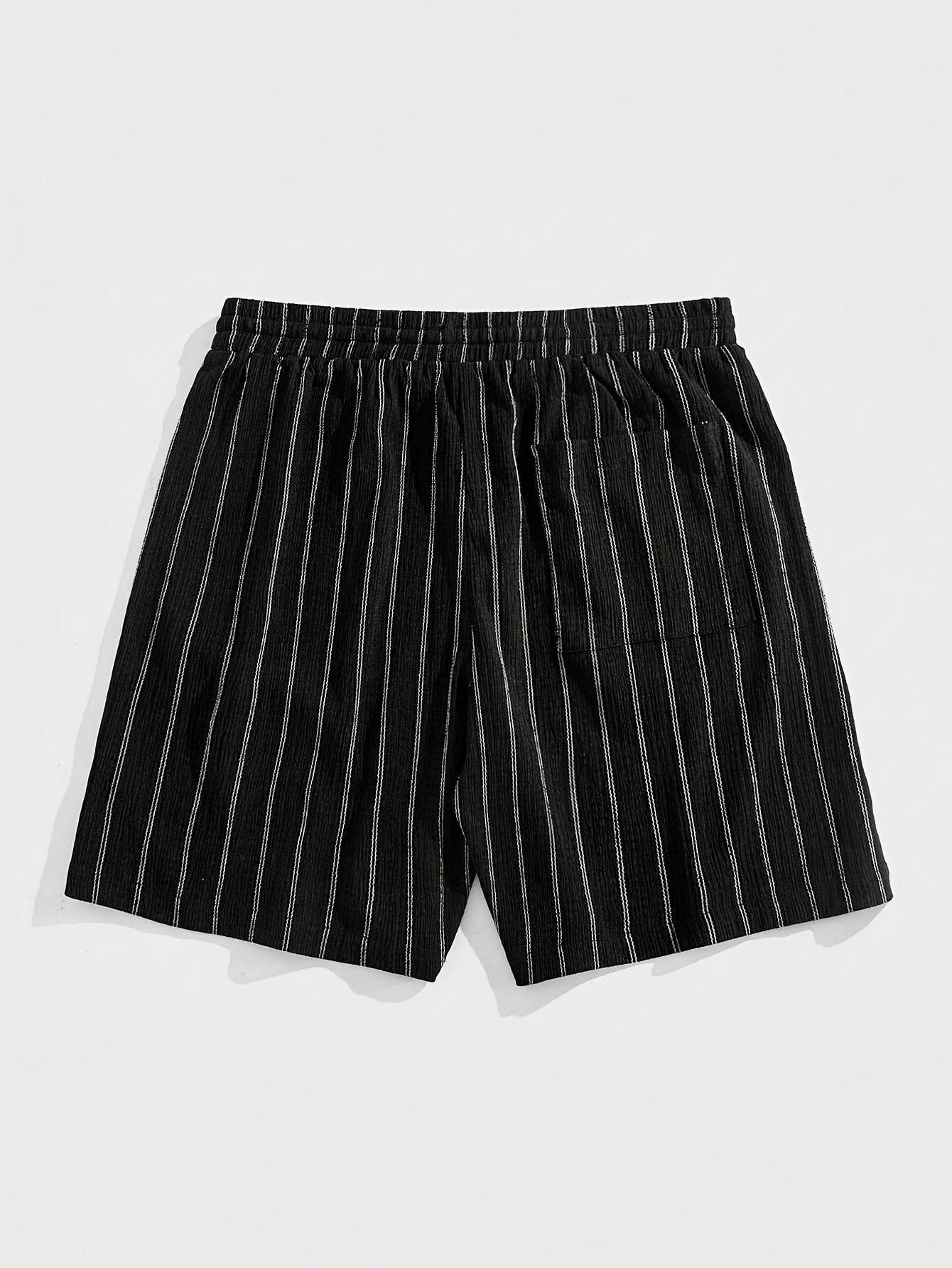 Montarello Pinstripe Men's Elastic Waist Beach Shorts