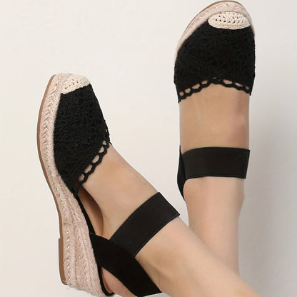 Montarello Women's Crochet Espadrille Wedge Sandals