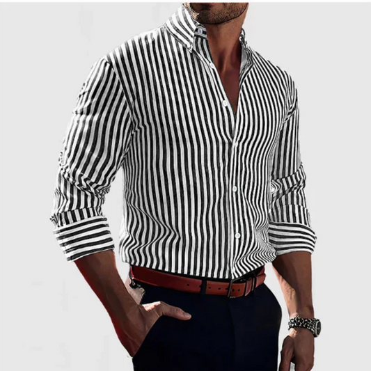 Montarello Striped Men's Long Sleeve Slim Fit Shirt