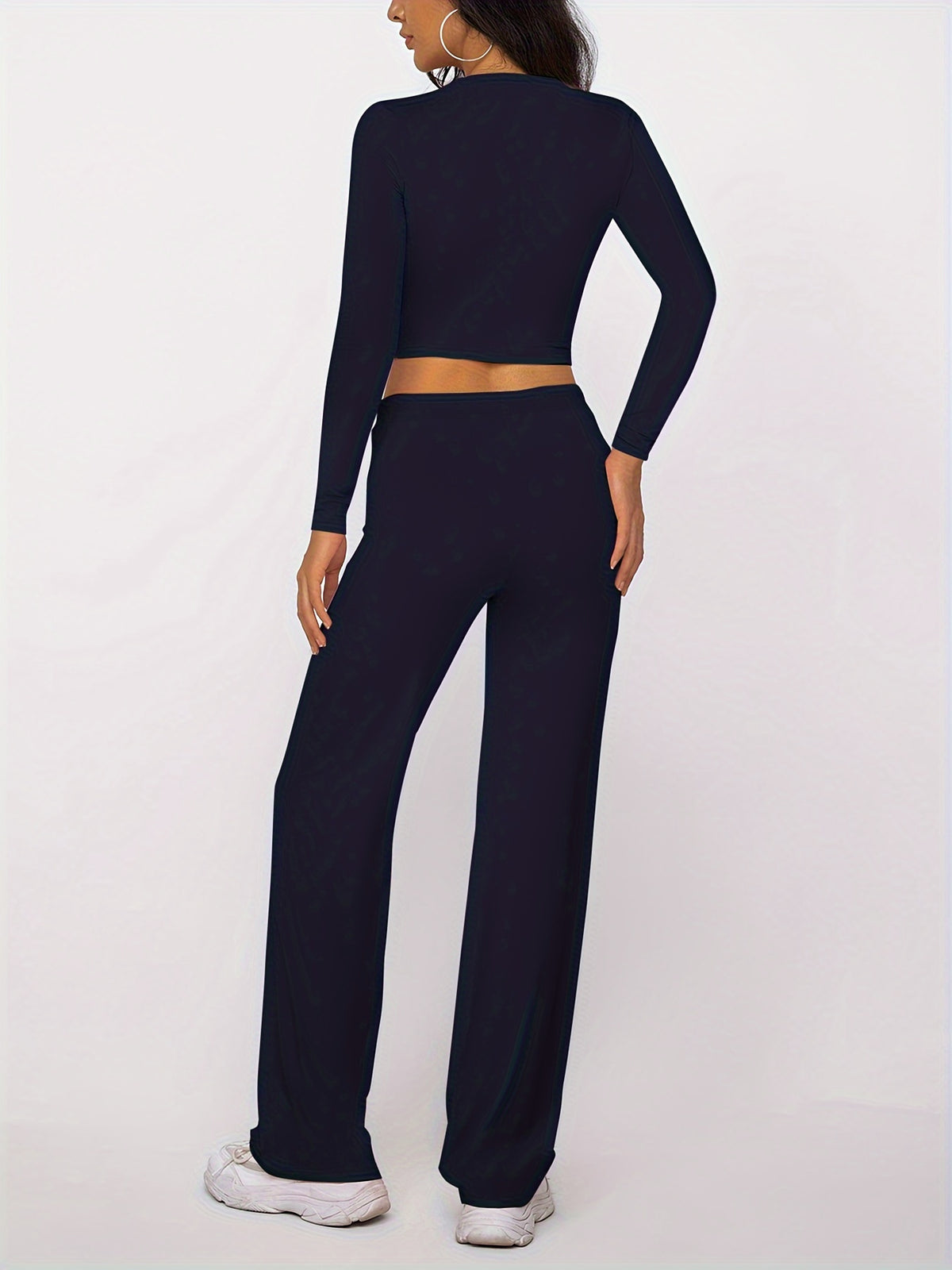 Montarello Women's Loungewear Set Ribbed Long Sleeve Drawstring Two Piece