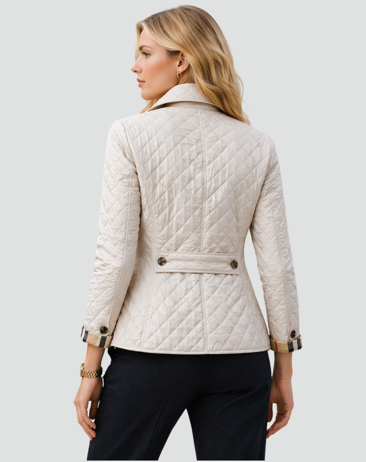Montarello Women's Quilted Jacket Collared Button Front