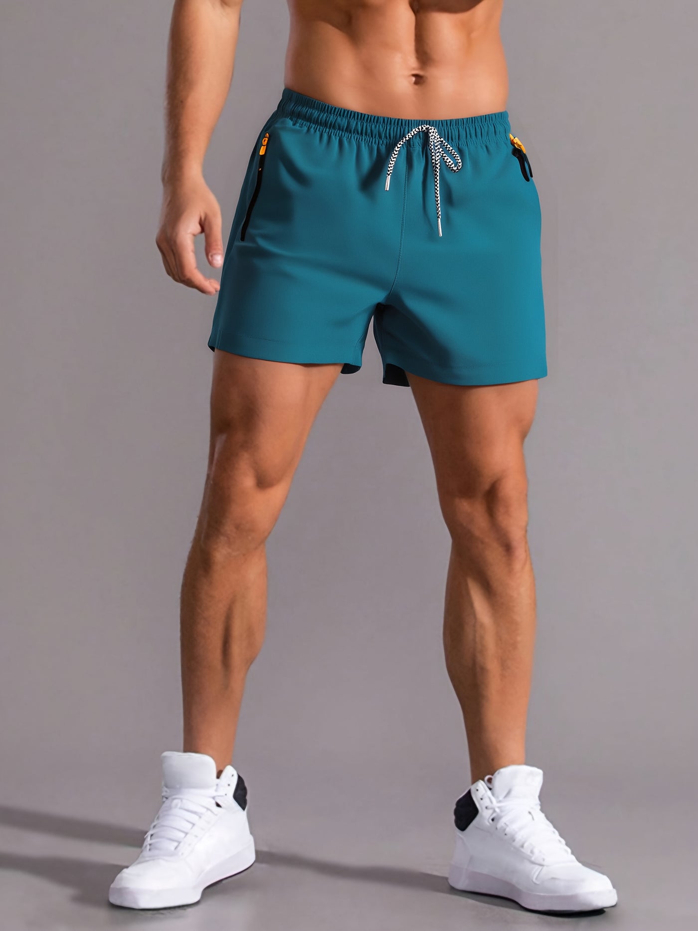 Montarello Men's Gym Shorts with Zip Pockets