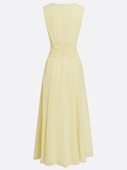 Montarello Women's Chiffon Sleeveless Maxi Dress A-Line