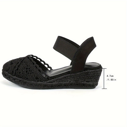 Montarello Women's Crochet Espadrille Wedge Sandals