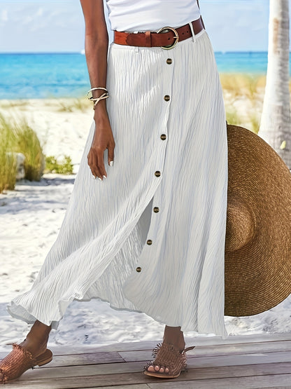 Montarello Button Front A-Line Maxi Skirt Women's