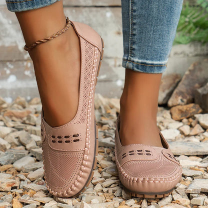 Montarello Women's Knit Slip-On Loafers Stitch Detail