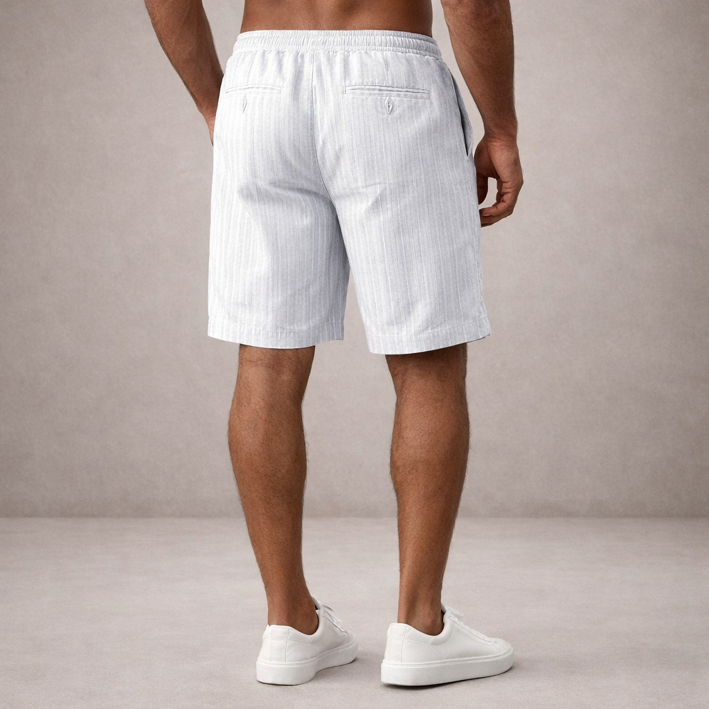 Shorts à cordon de serrage effet lin coupe régulière Montarello pour homme