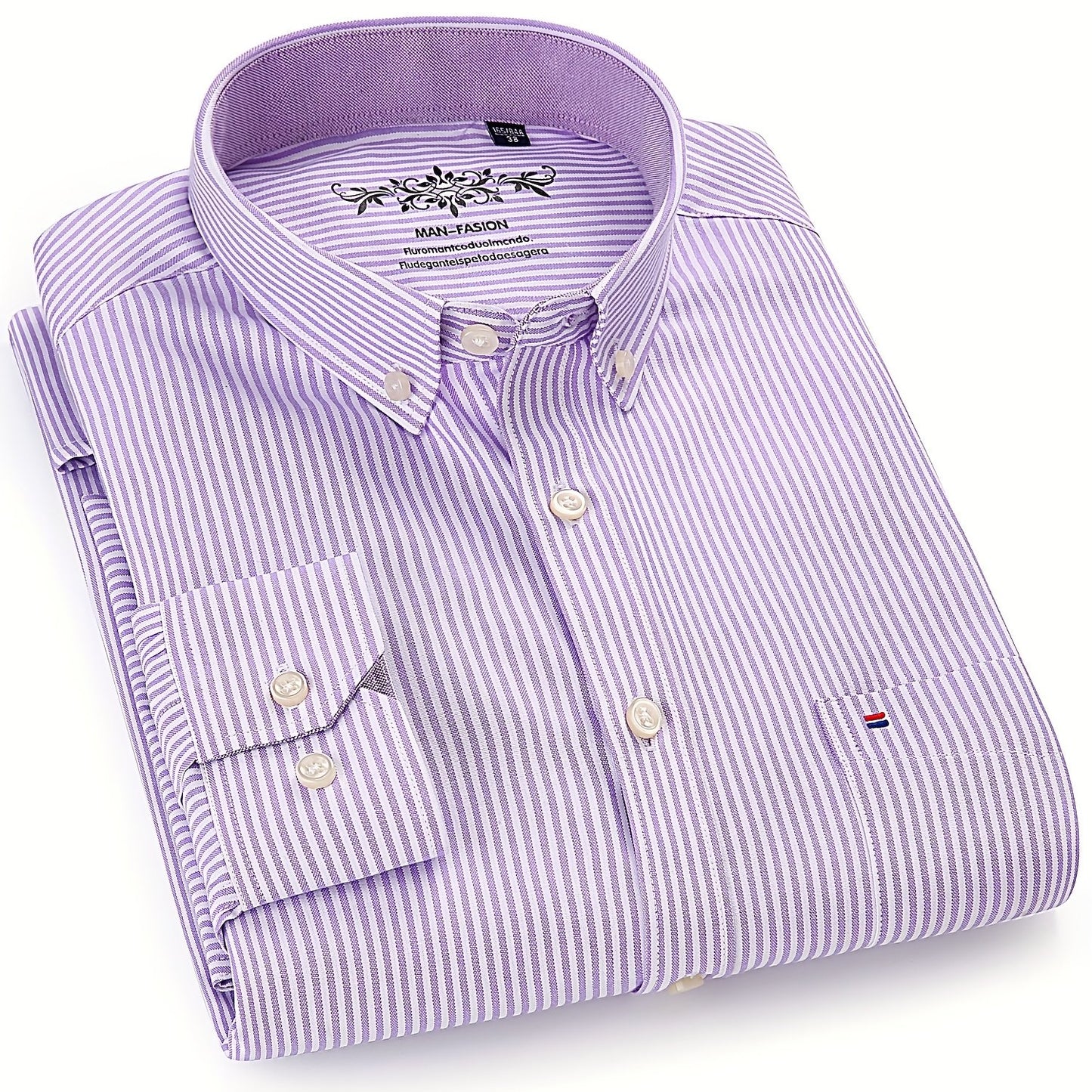 Montarello Men's Oxford Cotton Long-Sleeve Shirt