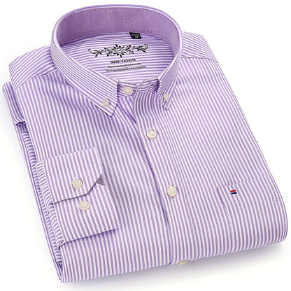 Montarello Men's Oxford Cotton Long-Sleeve Shirt