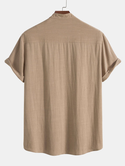 Ensemble chemise col mao et pantalon effet lin pour homme Montarello  