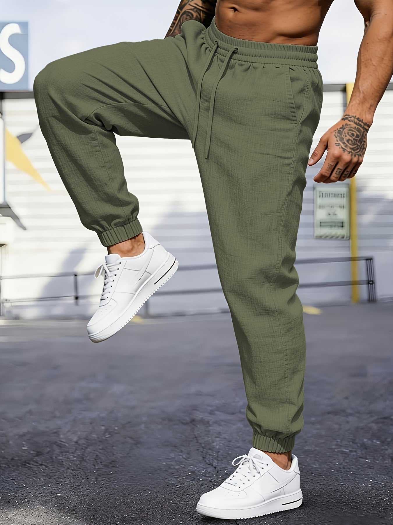 Montarello Linen-Look Men's Jogger Trousers