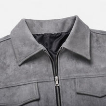 Montarello Men's Suede-Look Jacket with Relaxed Fit