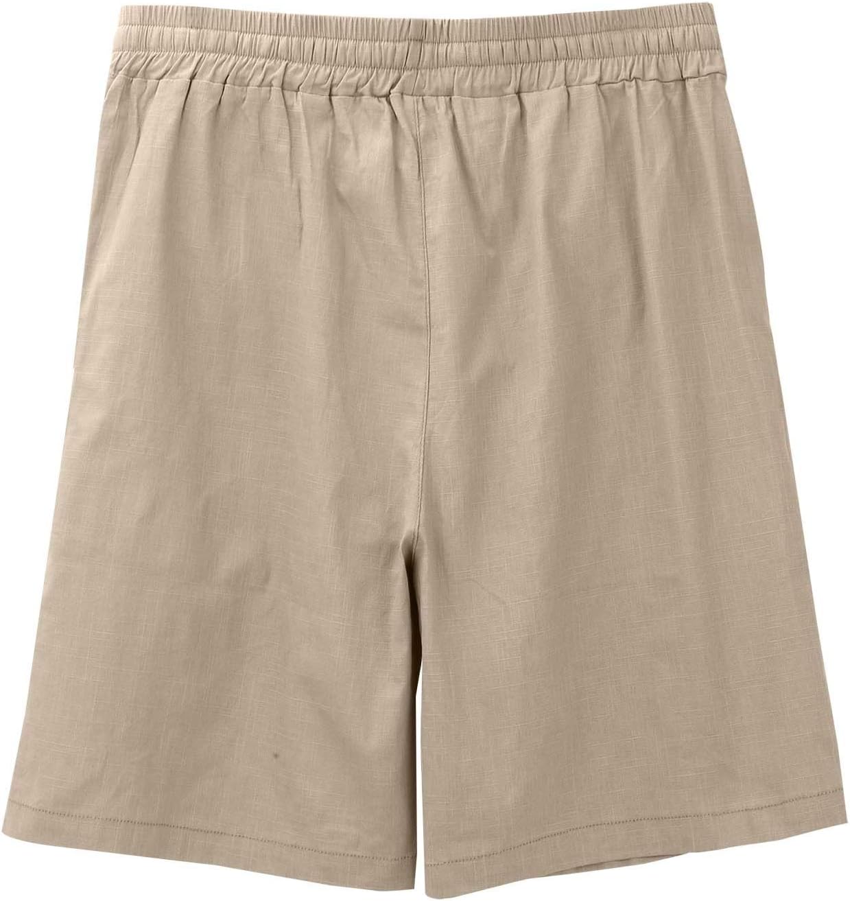 Montarello Men's Linen-Look Drawstring Shorts Relaxed Fit