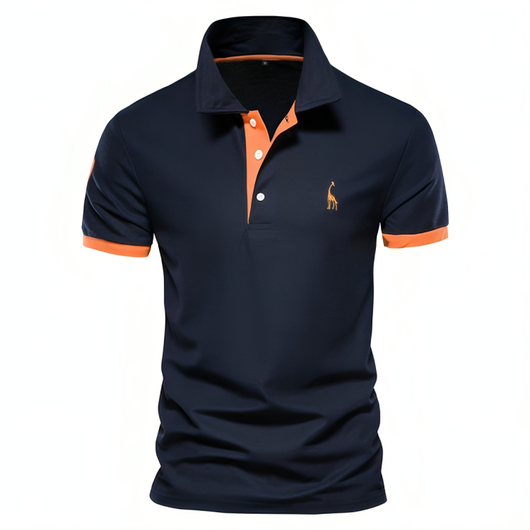Montarello Men's Contrast-Trim Short Sleeve Polo Shirt