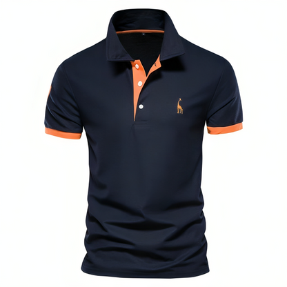 Montarello Men's Contrast-Trim Short Sleeve Polo Shirt