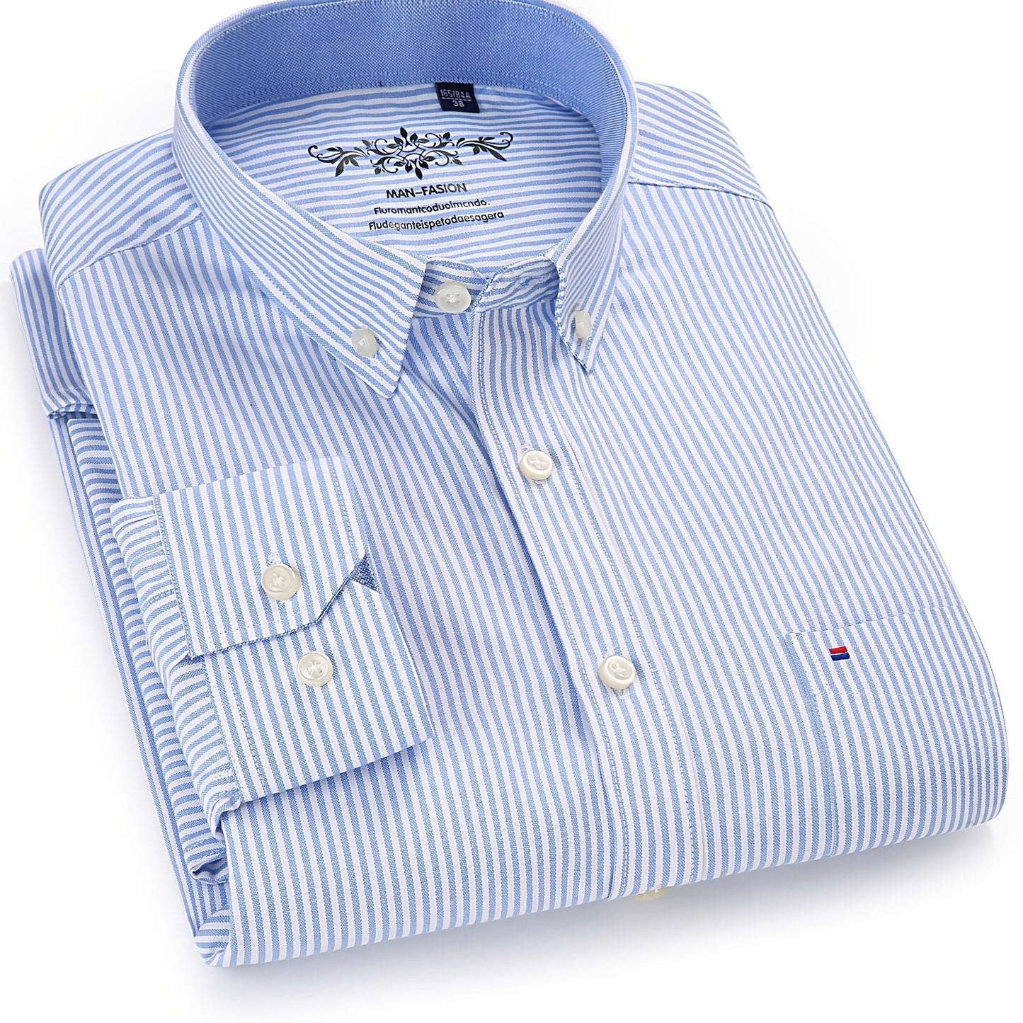 Montarello Men's Oxford Cotton Long-Sleeve Shirt