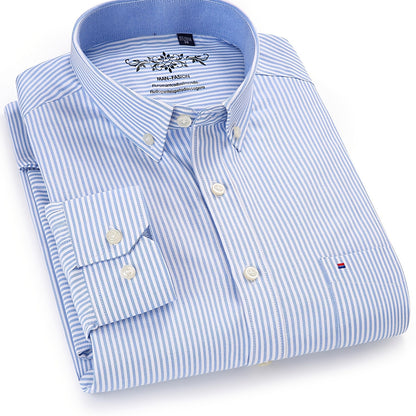 Montarello Men's Oxford Cotton Long-Sleeve Shirt