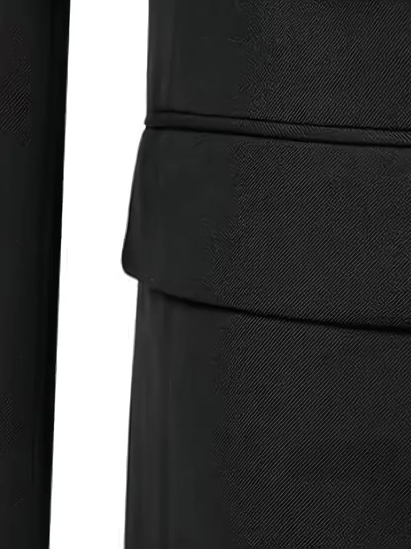 Montarello Men's Slim Fit Three-Piece Suit with Double-Breasted Waistcoat