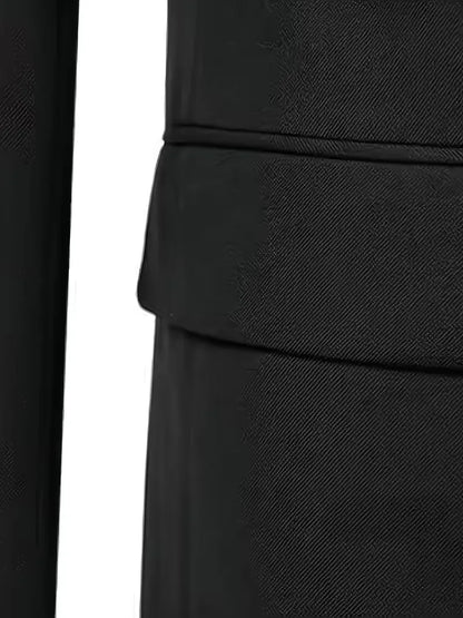 Montarello Men's Slim Fit Three-Piece Suit with Double-Breasted Waistcoat