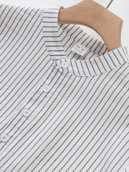 Montarello Henley Men's Linen-Look Short Sleeve Shirt