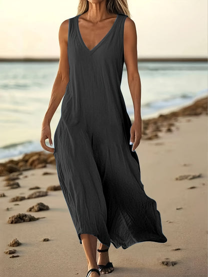 Montarello V-Neck Sleeveless Maxi Dress Women's