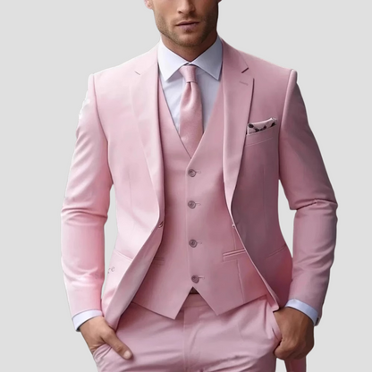 Montarello Men's Slim Fit 3-Piece Suit Set – Blazer, Waistcoat & Trousers