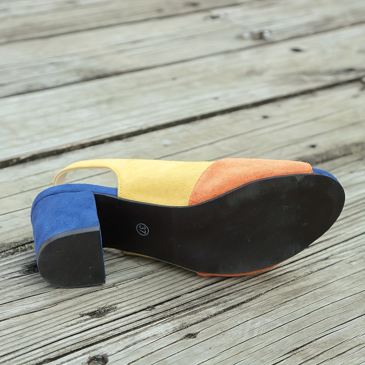 Montarello Colour Block Women's Block Heel Sandals