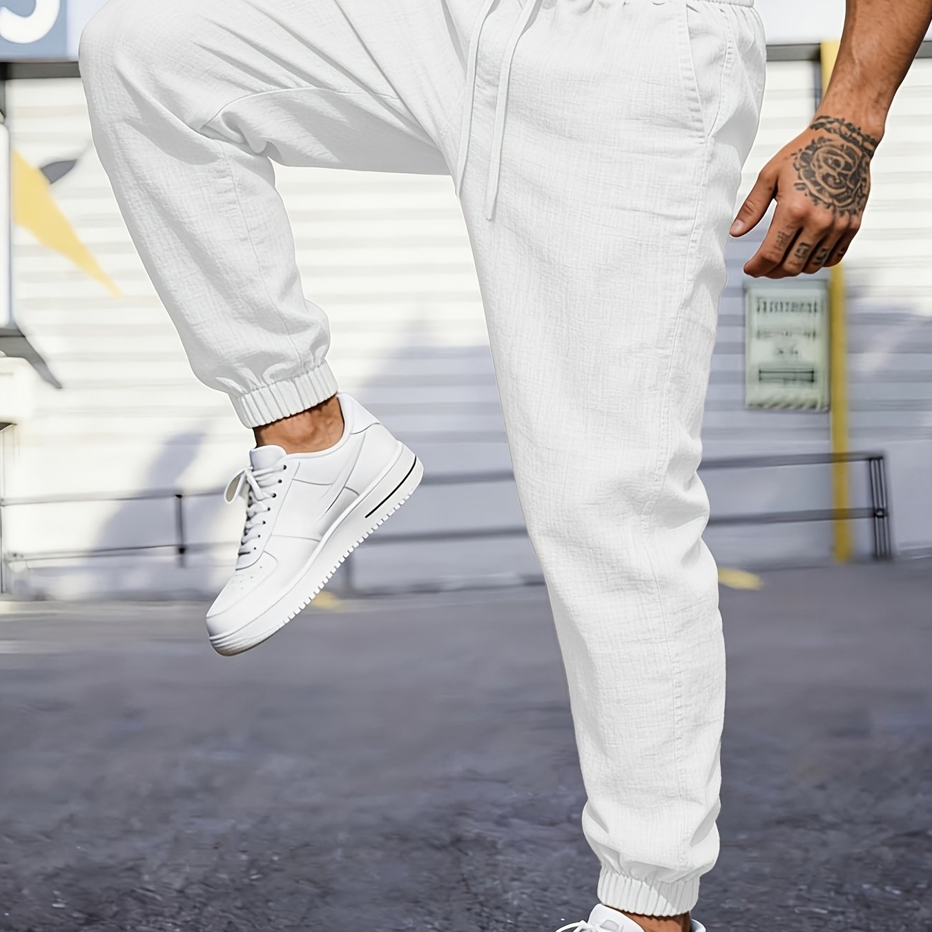 Montarello Linen-Look Men's Jogger Trousers