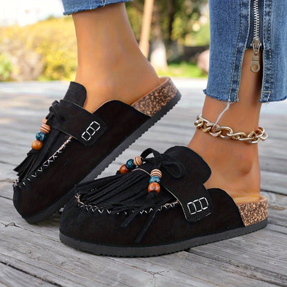 Montarello Tassel Beaded Women's Slip-On Shoes