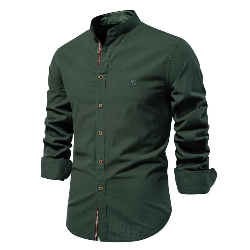 Montarello Stand Collar Men's Long Sleeve Shirt