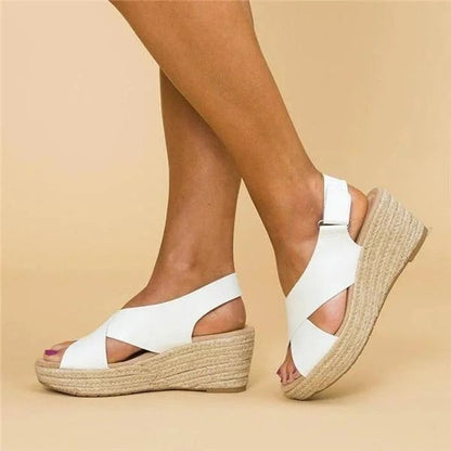 Montarello Cross Strap Espadrille Wedge Sandals Women's