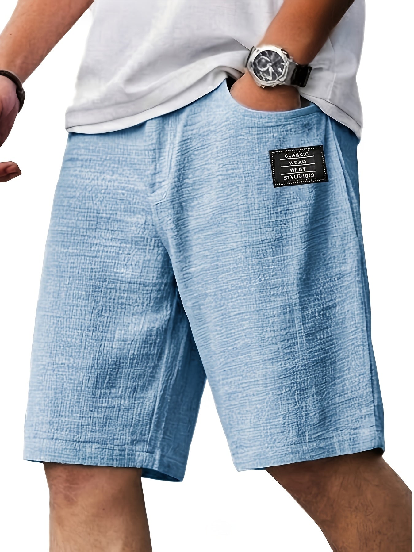 Montarello Men’s Textured Relaxed Summer Shorts