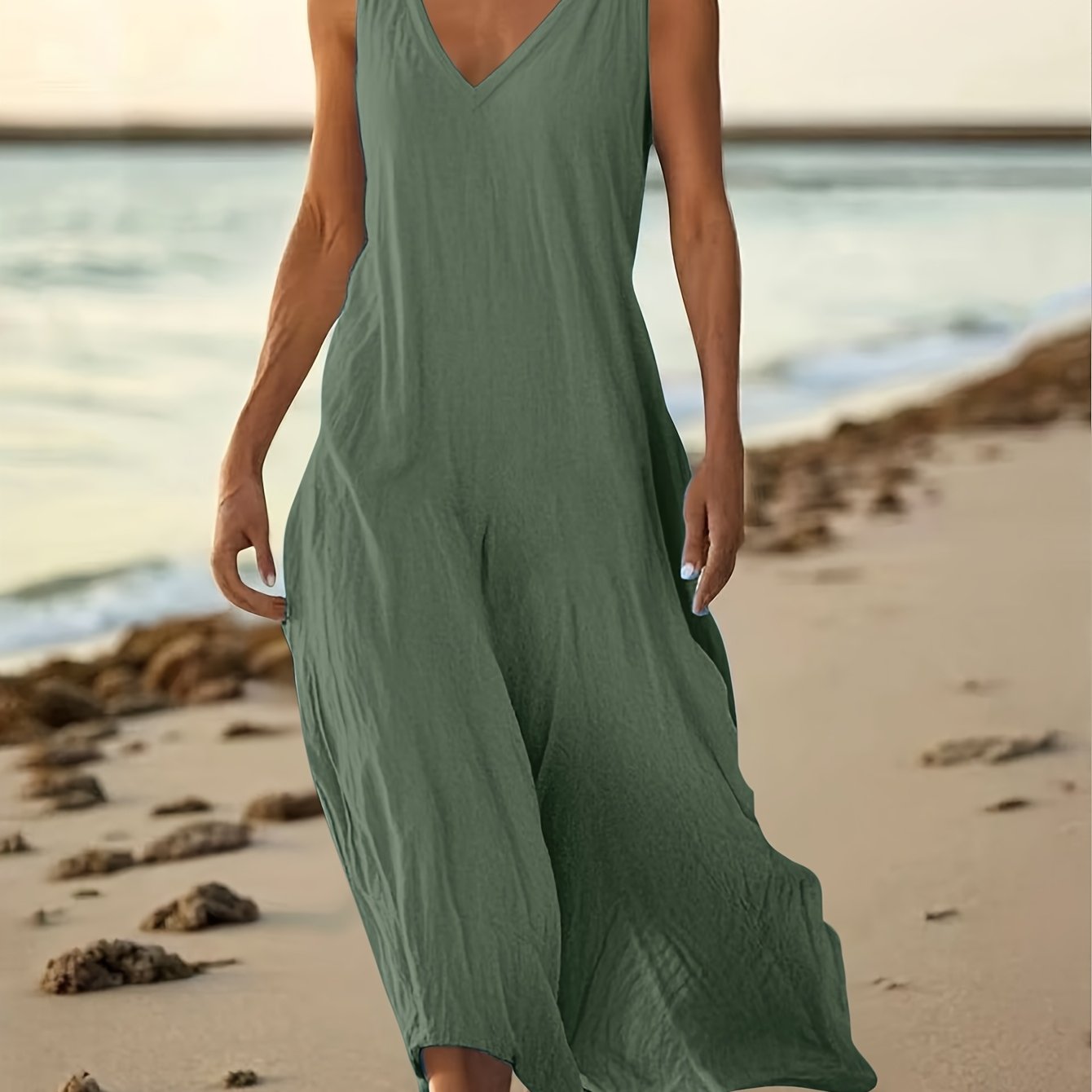 Montarello V-Neck Sleeveless Maxi Dress Women's