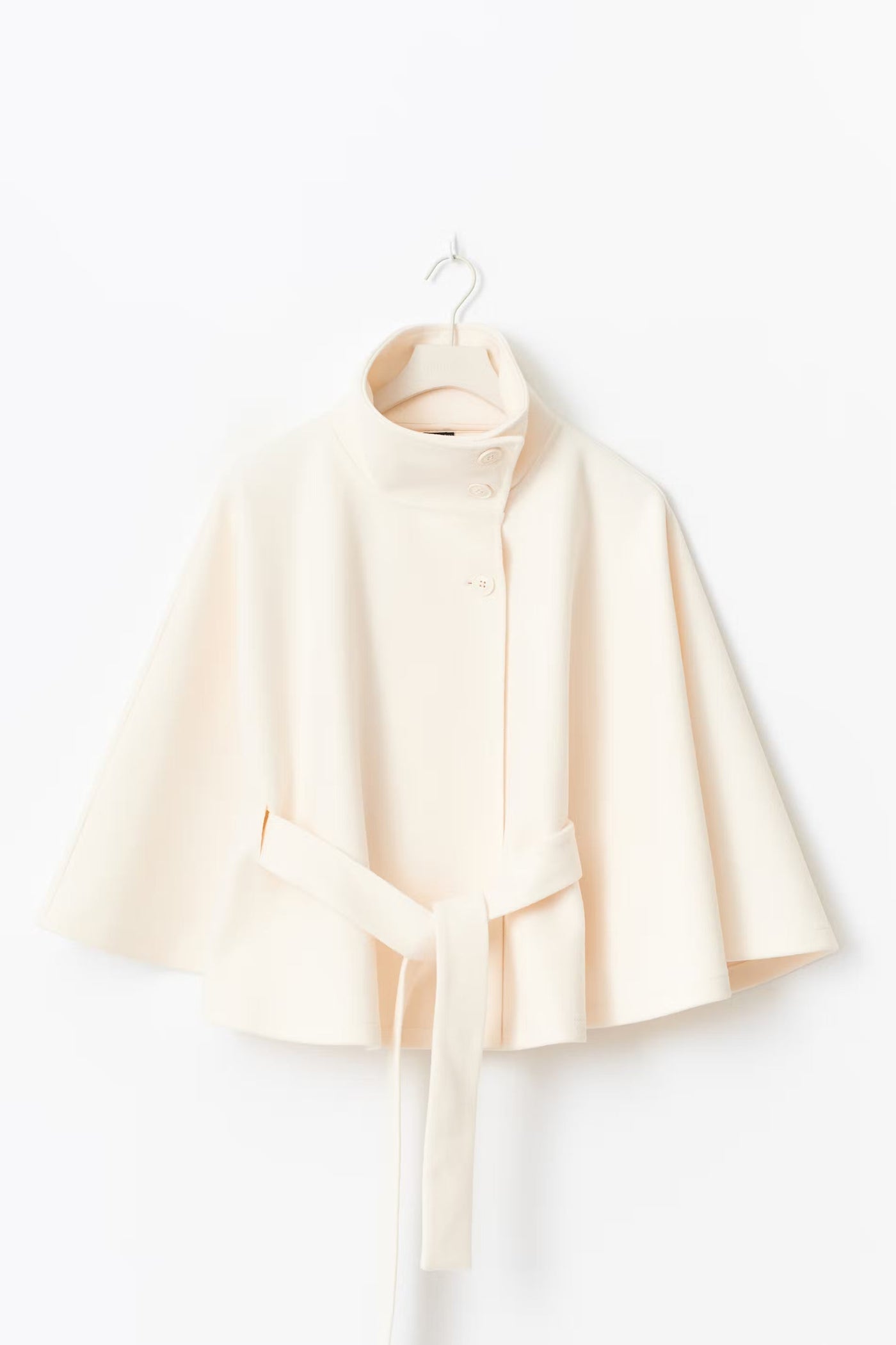 Montarello Women's Cape Coat High Collar Belted