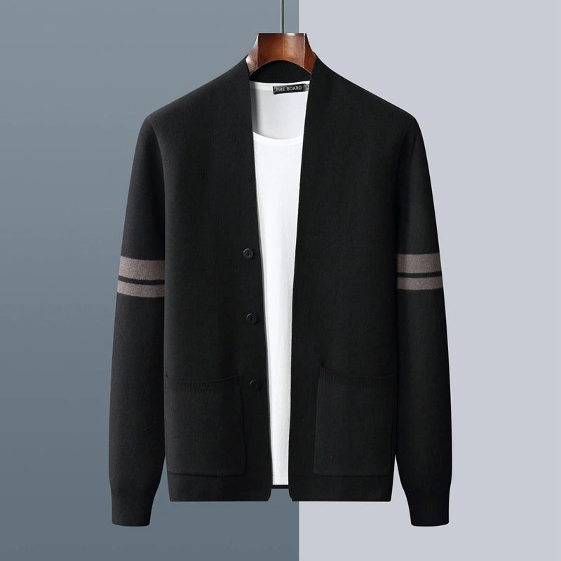 Gilet pour homme Montarello avec rayures style universitaire sur les manches