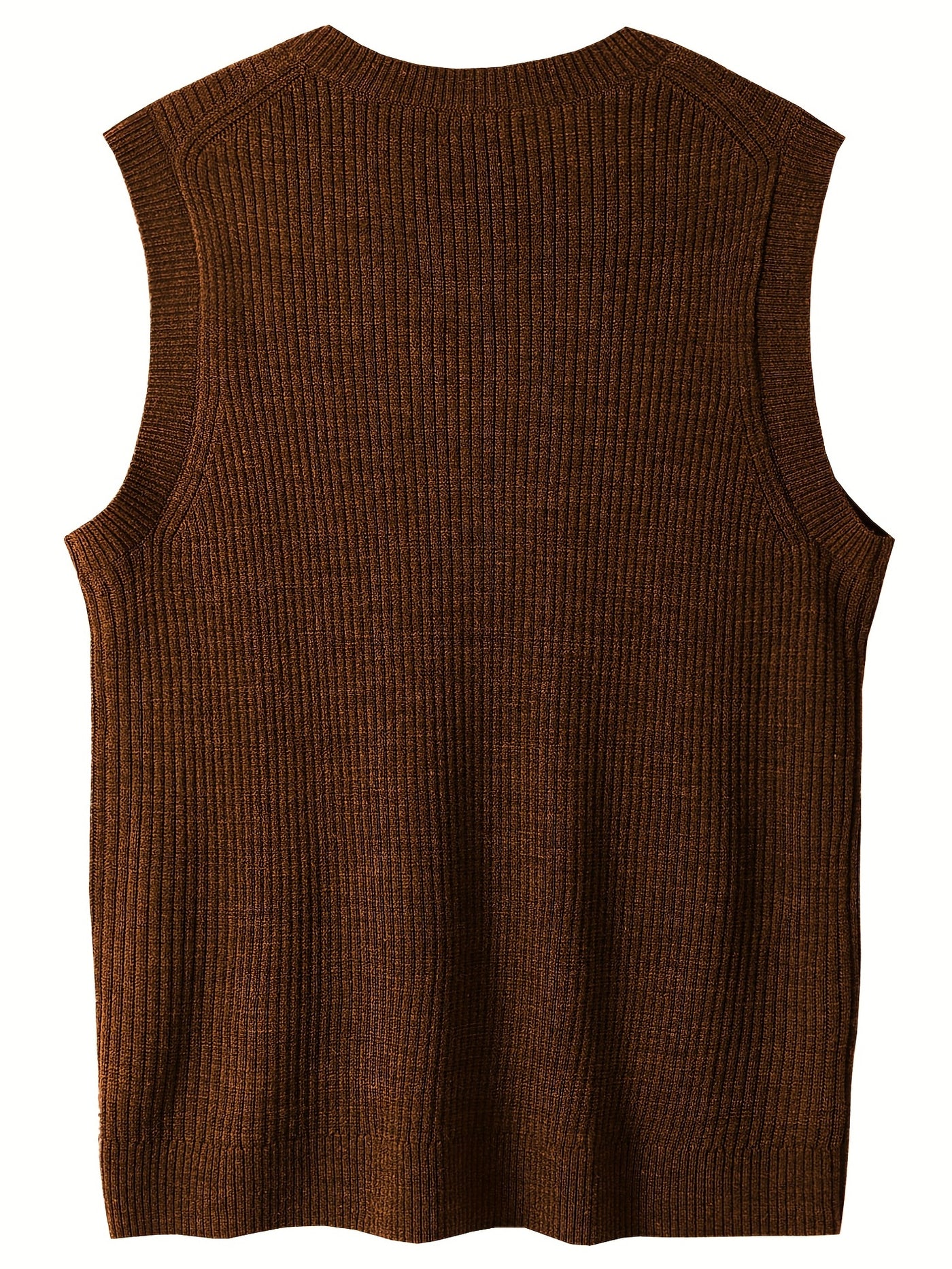 Montarello Men's Sweater Vest V-Neck Ribbed Knit